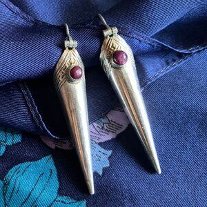 Ruby and Sterling Earrings